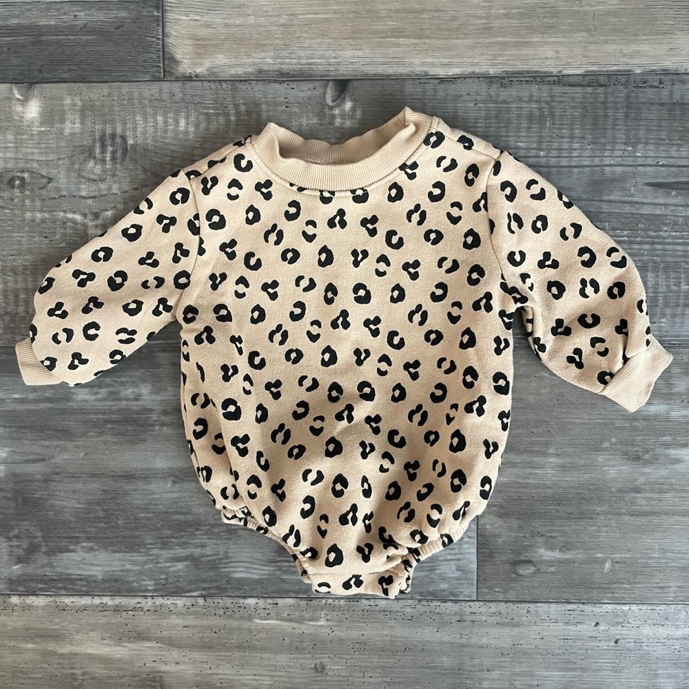 Leopard Print Old Navy Sweatshirt Bubble Romper